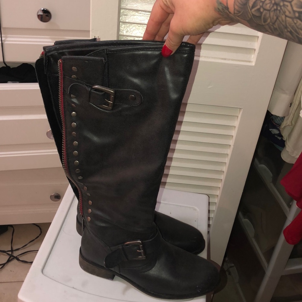 Cactuss High Gray Biker Boots
